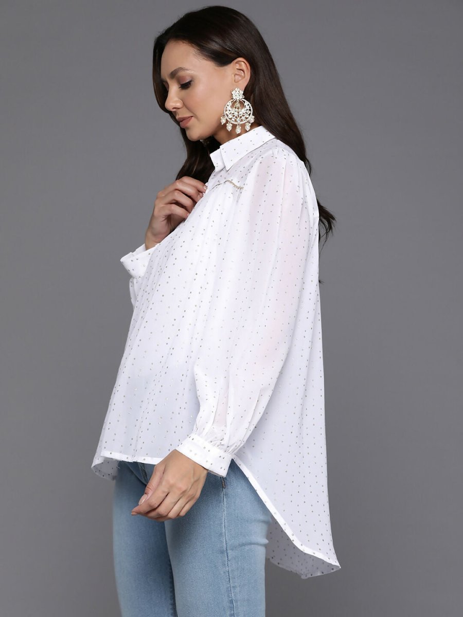 Ahalyaa Women's Traditional Wear Tunic - White | Grocsy