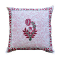 The Decor Nook Pink Chrysanthemum Print With Pink Border Cushion Cover | Grocsy
