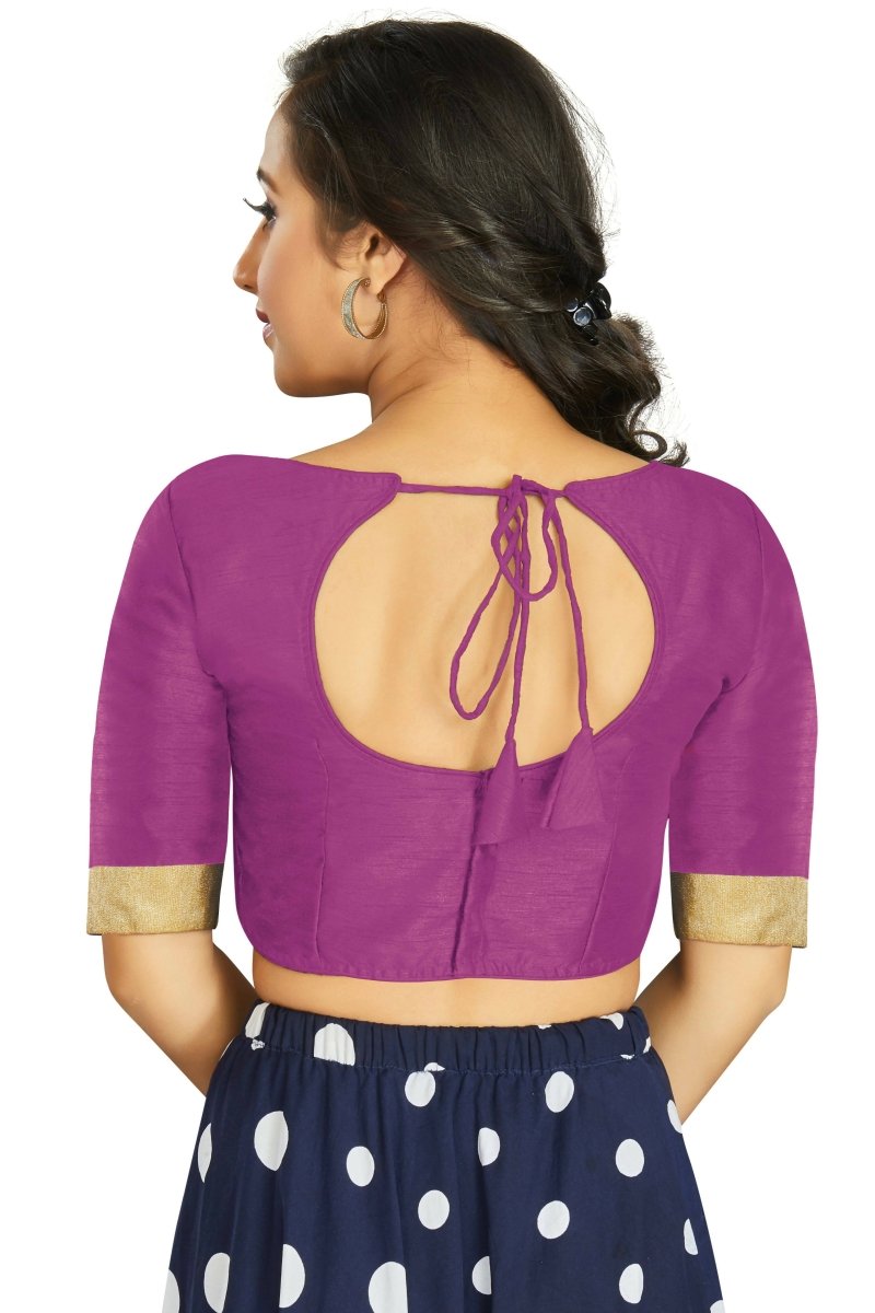 Aastha Fashion Women's Purple Art Silk Designer Traditional Readymade Blouse | Grocsy