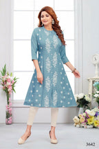 Joban Fashion Heavy Muslin Denim Color Tunic | Grocsy