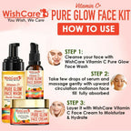 Wishcare Pure Glow Vitamin C Face Kit - For Bright & Young Skin With Hyaluronic Acid & Niacinamide | Grocsy