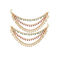 Elite Trading Women's Golden Gold-Polished Long Hair Chain Jewellery Earring
