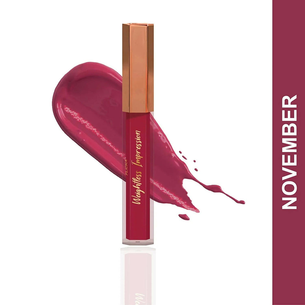 FLiCKA Weightless Impression 11 November - Pink Matte Finish Liquid Lipstick | Grocsy