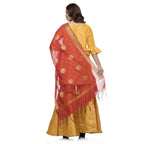 A R Silk Women's Vanarsi Silk Zari Embroidery Red Fancy Dupatta | Grocsy