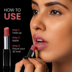 Lakme Unreal 3D Slim Bullet Lipstick, For Glamorous Lips With Added Dimension, Matte, Wine Flair | Grocsy