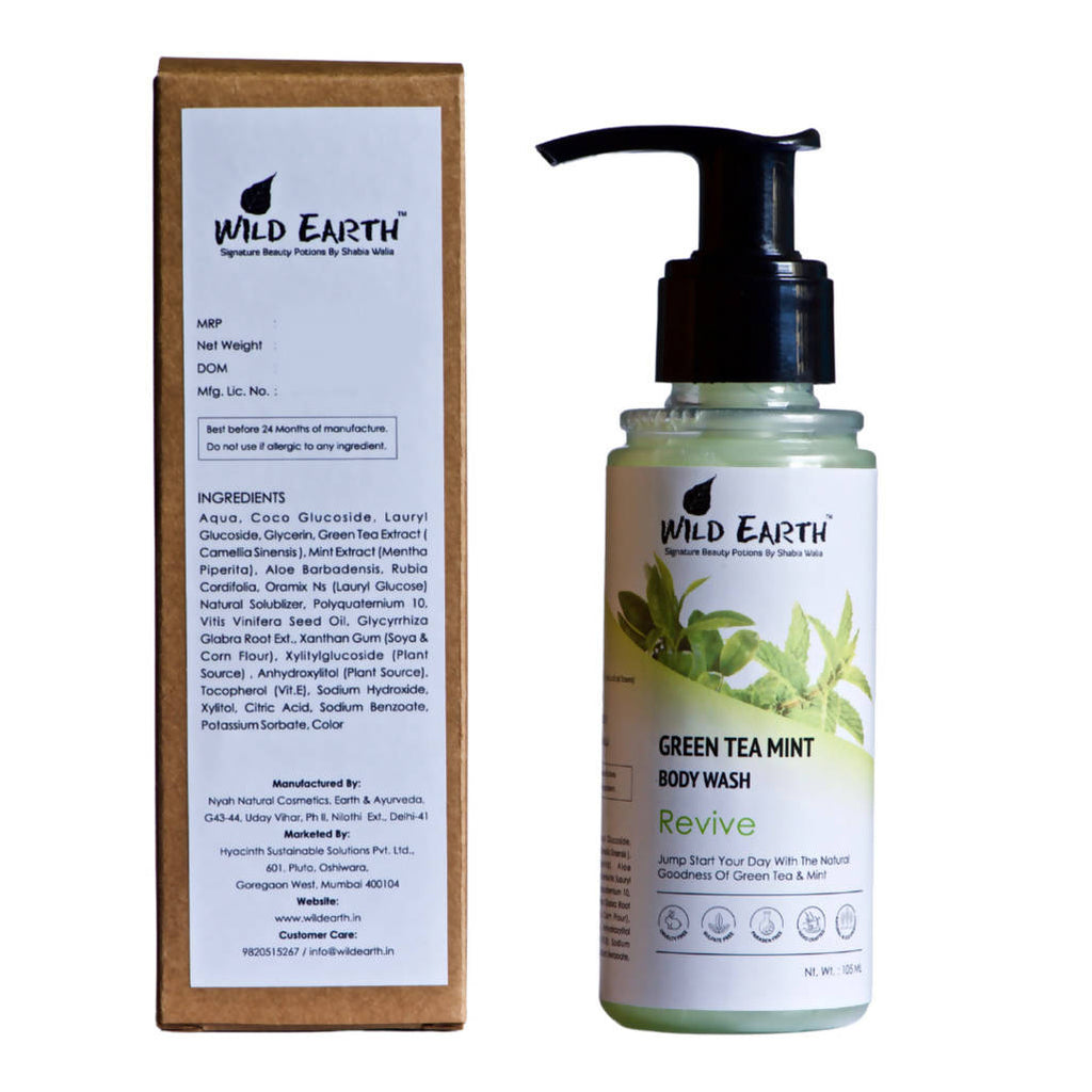 Wild Earth Green Tea Mint Body Wash | Grocsy