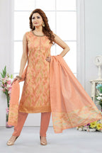 Joban Fashion Jacquard Peach Color Kurta Set | Grocsy