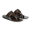 Stepsoft Men'S Brown Kolhapuri Chappal | Cutwork Leather Ethnic Slip-On Footwear | Grocsy