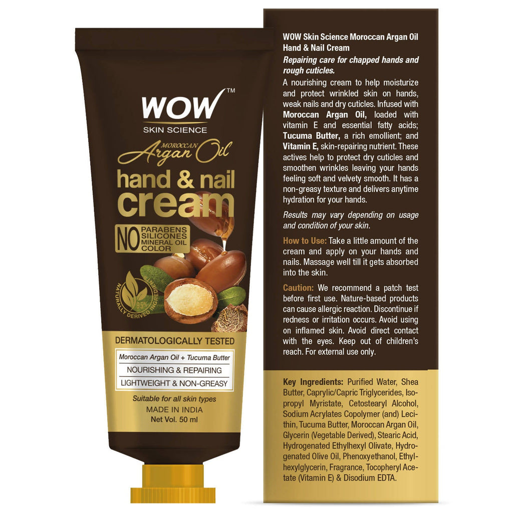 Wow Skin Science Moroccan Argan Oil Hand & Nail Cream | Grocsy