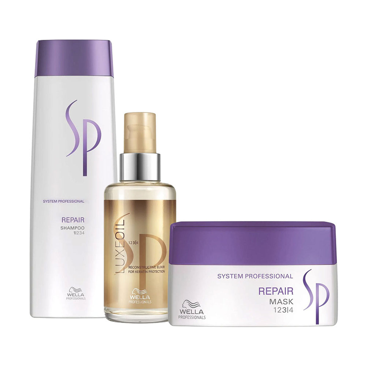 System Professional Repair Shampoo, Mask and Hair Oil Combo | Grocsy