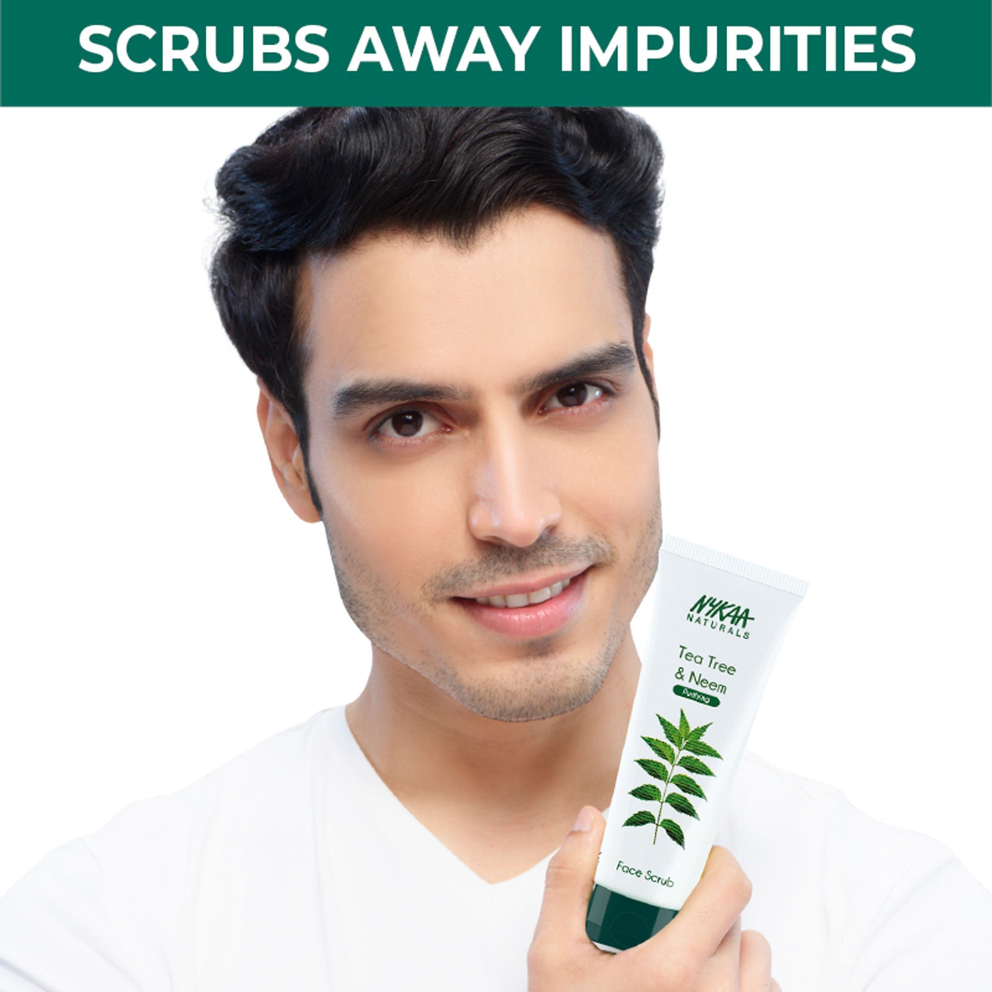 Nykaa Naturals Tea Tree & Neem Detox Face Scrub For Purifying, Acne Control & Clear Skin Glow - Tea Tree & Neem | Grocsy