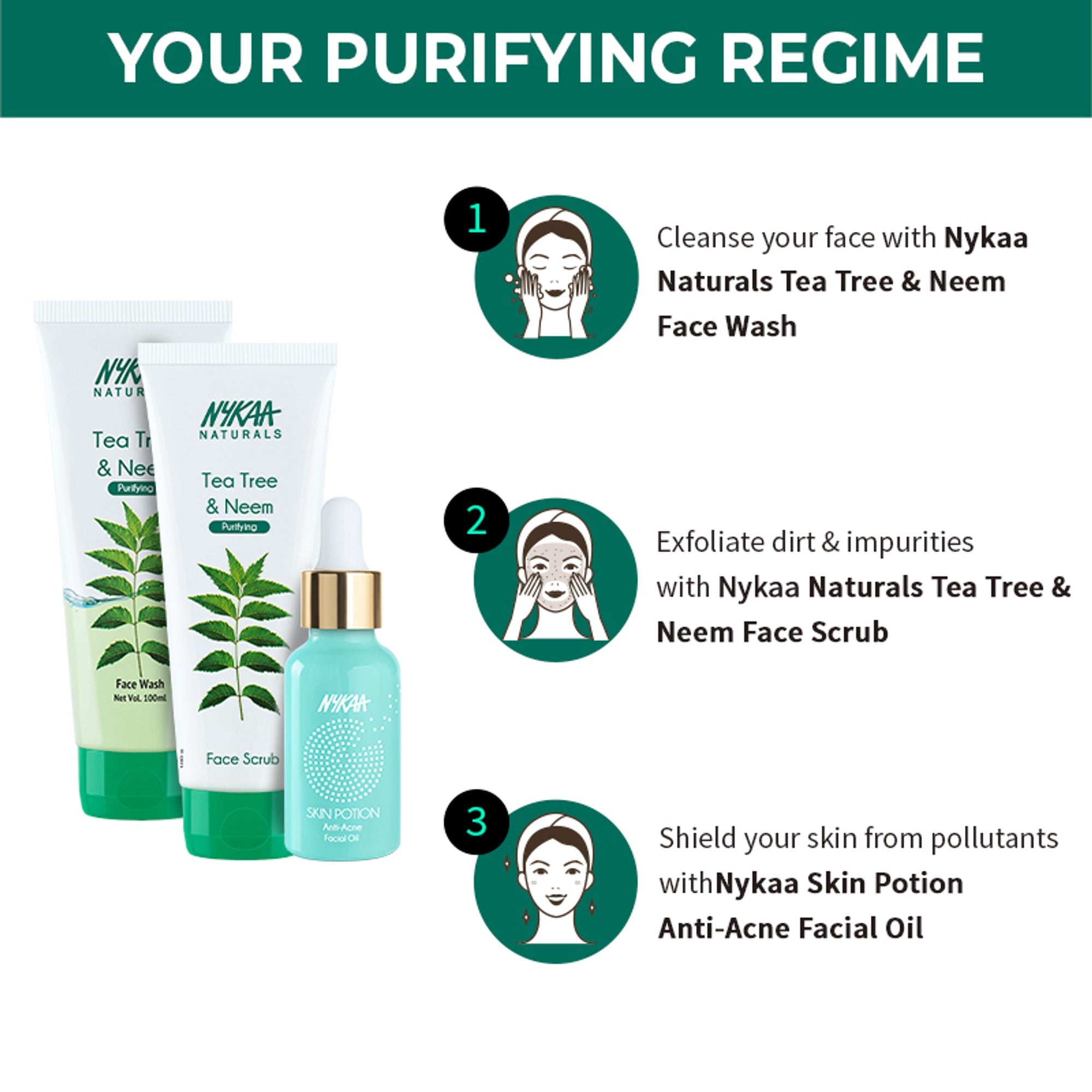 Nykaa Naturals Tea Tree & Neem Detox Face Scrub For Purifying, Acne Control & Clear Skin Glow - Tea Tree & Neem | Grocsy