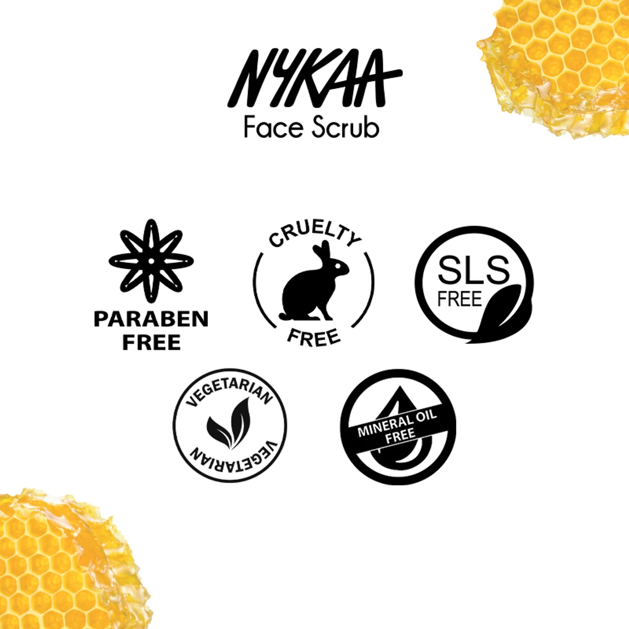 Nykaa Naturals Tea Tree & Neem Detox Face Scrub For Purifying, Acne Control & Clear Skin Glow - Saffron & Honey | Grocsy