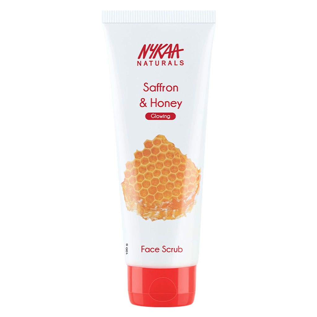 Nykaa Naturals Tea Tree & Neem Detox Face Scrub For Purifying, Acne Control & Clear Skin Glow - Saffron & Honey | Grocsy
