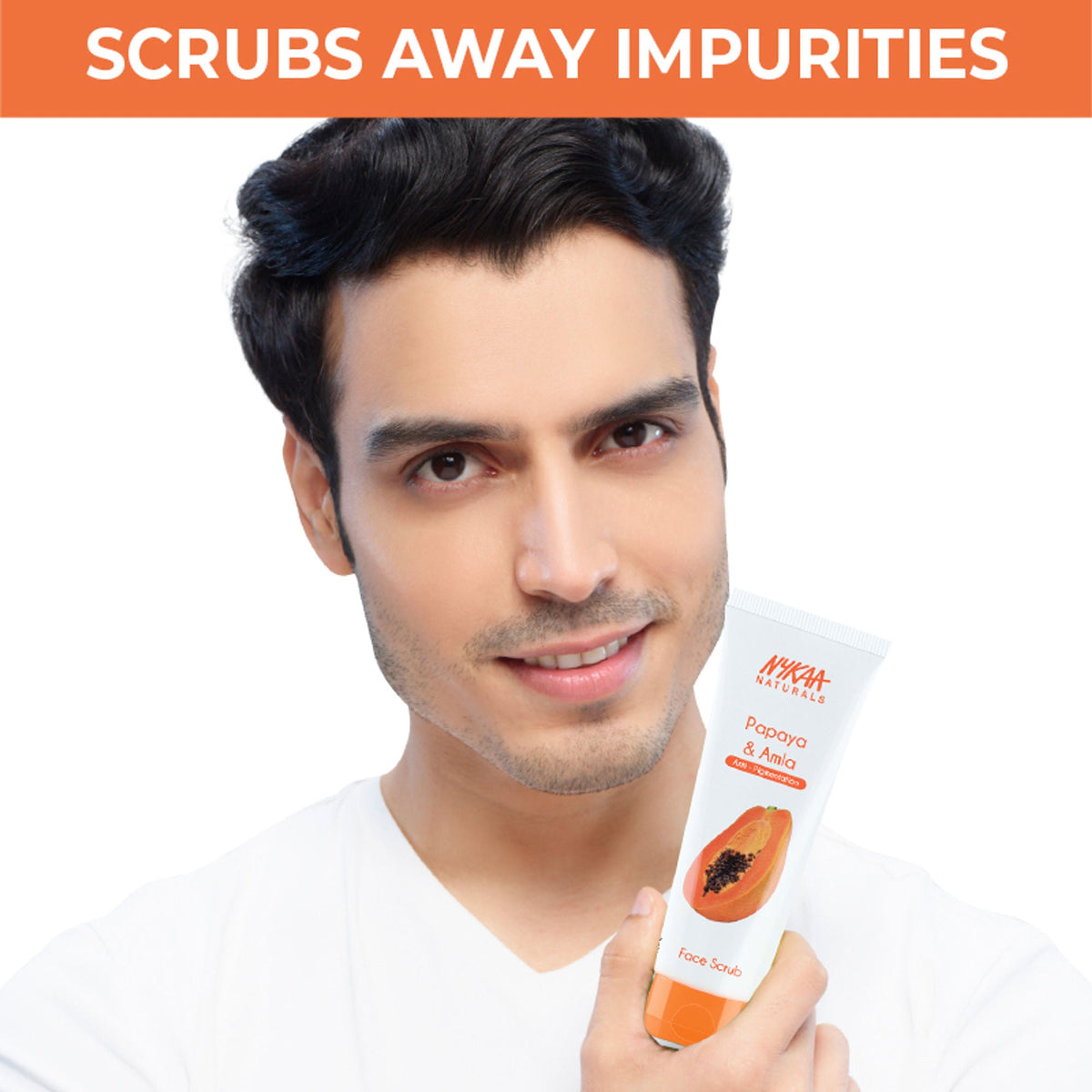 Nykaa Naturals Tea Tree & Neem Detox Face Scrub For Purifying, Acne Control & Clear Skin Glow - Papaya & Amla | Grocsy