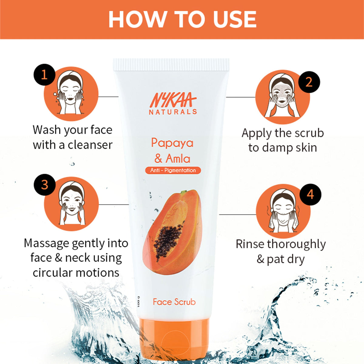 Nykaa Naturals Tea Tree & Neem Detox Face Scrub For Purifying, Acne Control & Clear Skin Glow - Papaya & Amla | Grocsy