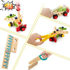 Nesta Toys Wooden Tool Kit Set with Tool Box, Pretend Play Portable Construction Tools Kit Toys for Kids, 36 Piece (3-8 Years) | Grocsy