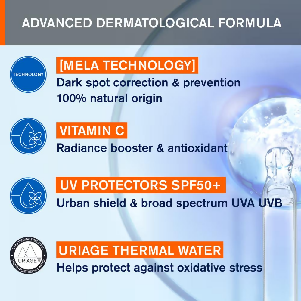 Uriage Depiderm Anti-Dark Spot Day Face Cream SPF 50+ Vitamin C | Grocsy