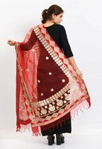 Mominos Fashion Moeza Women Organza Gotta Patti Bridal Dupatta Red Dupatta | Grocsy