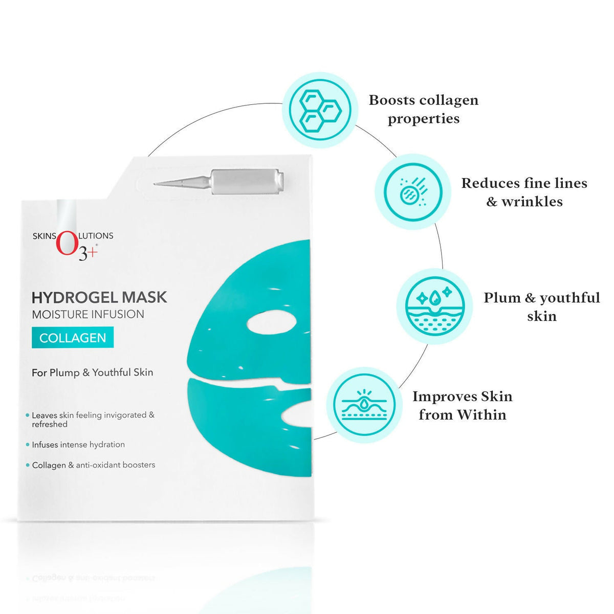 Professional O3+ Collagen Hydrogel Facial Mask For Bright & Plump Skin | Grocsy