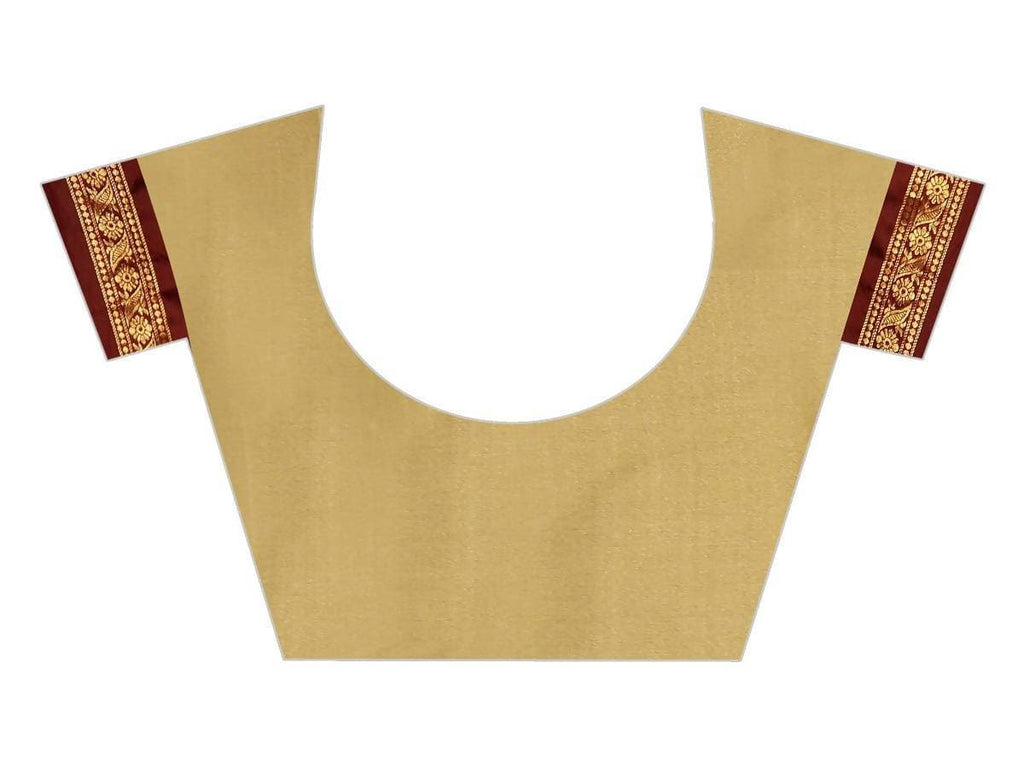 Vamika Banarasi Silk Cream Weaving Saree | Grocsy