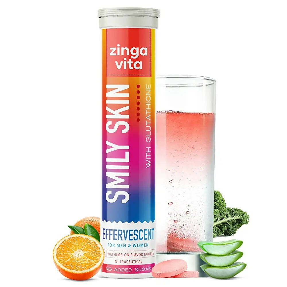 Zingavita Smily Skin Effervescent Tablets (Watermelon Flavor) Sugar Free | Grocsy