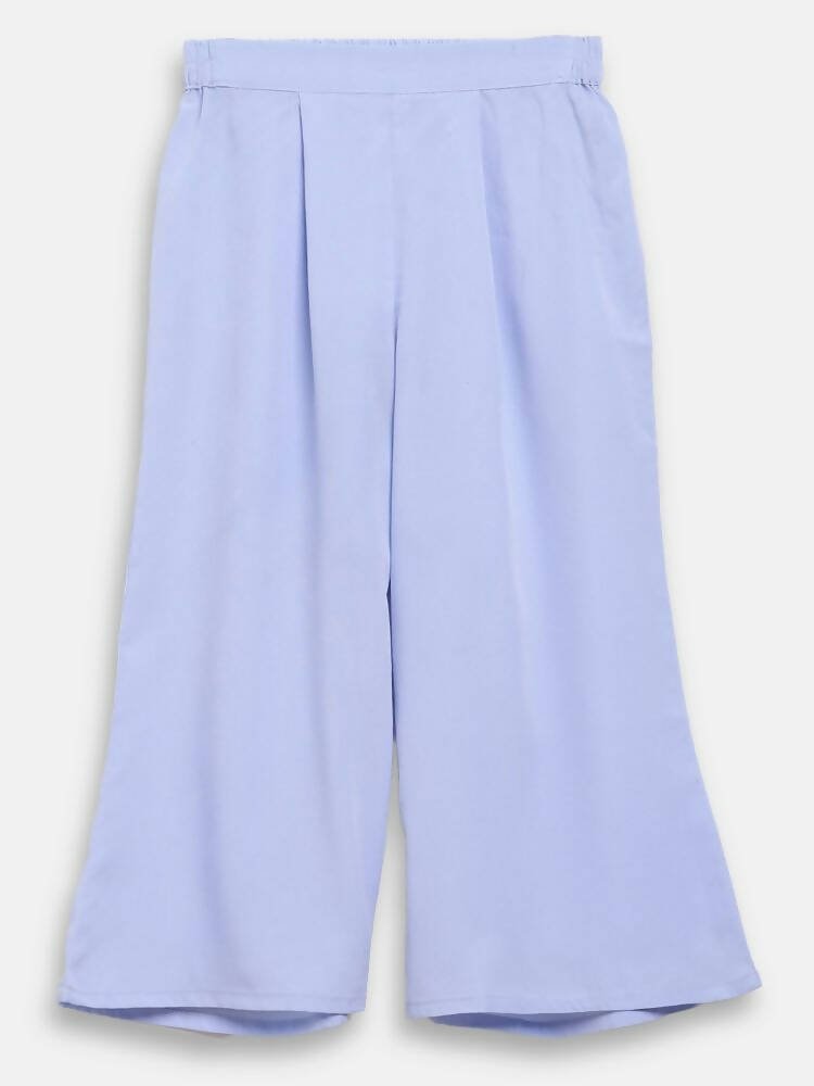Ahalyaa Blue Net Kids Kurta Palazzo Sets For Girls | Grocsy