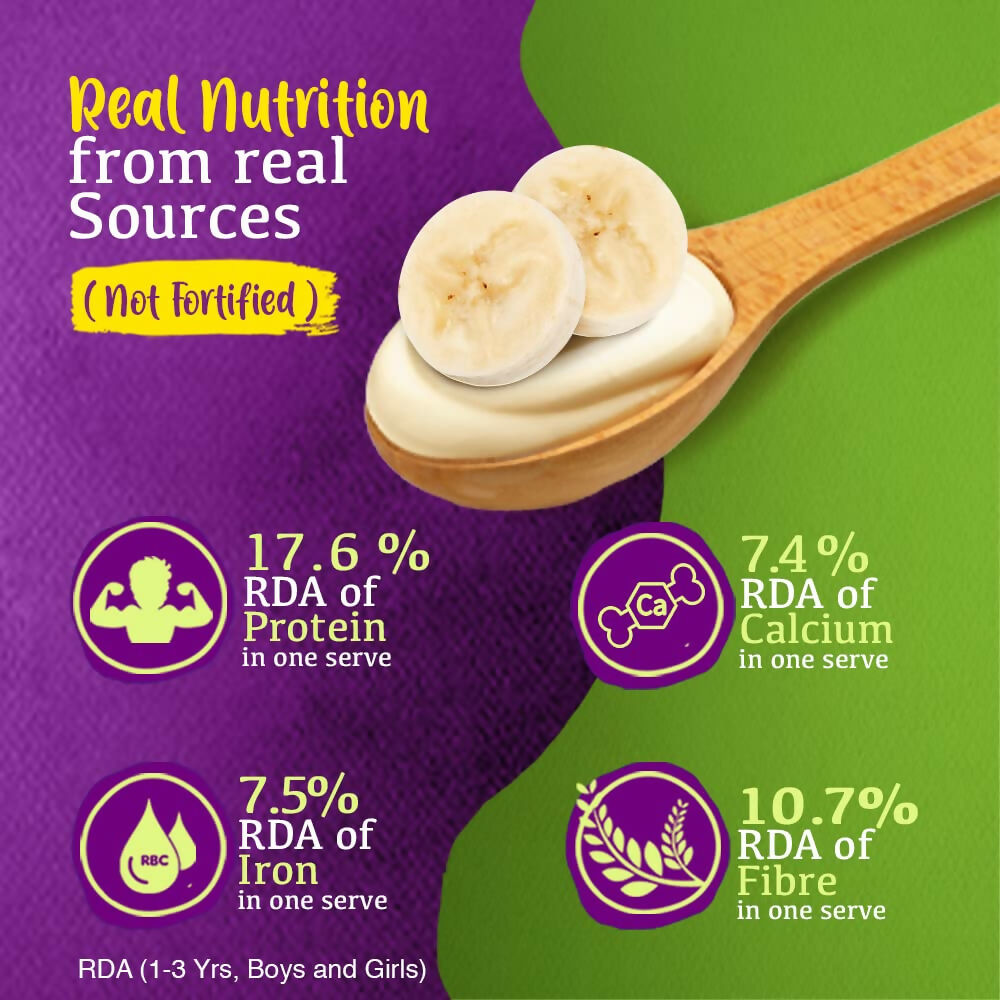 Manna Foods Instant Health Mix Multigrain Cereal + Fruits With Banana, Dates & Honey | Grocsy