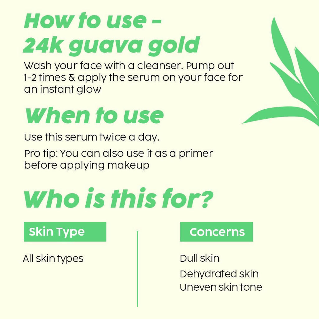 PLIX The Plant Fix 24k Guava Gold Lightweight Face Serum and Moisturizer Combo | Grocsy