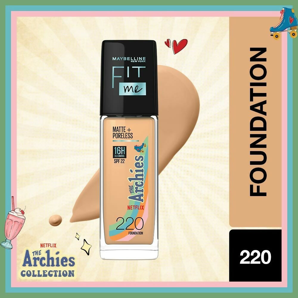 Maybelline New York Fit Me Matte+Poreless The Archies Collection Liquid Foundation - 220 | Grocsy
