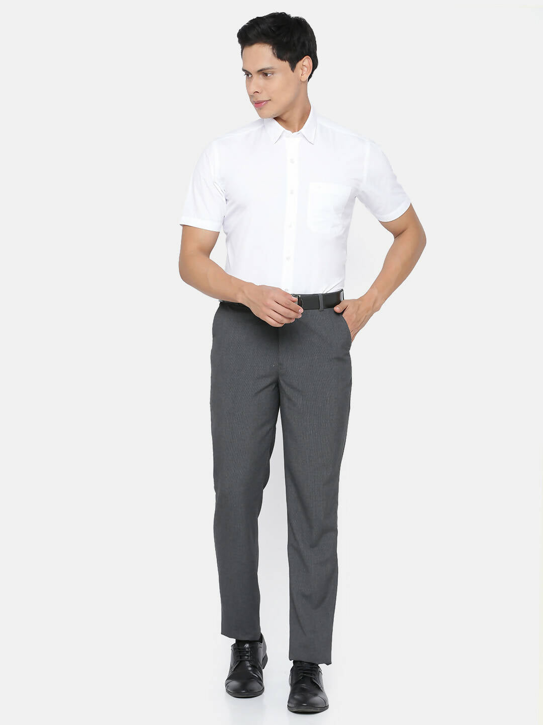 Ramraj Cotton Mens Half Sleeve Formal 100 % Cotton White Shirt | Grocsy