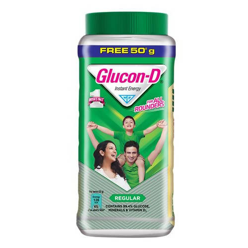 Glucon-D Instant Energy Health Drink - Regular Plain Glucose Powder | Instant Energy & Immunity Recharge With Vitamin C & Calcium | Grocsy
