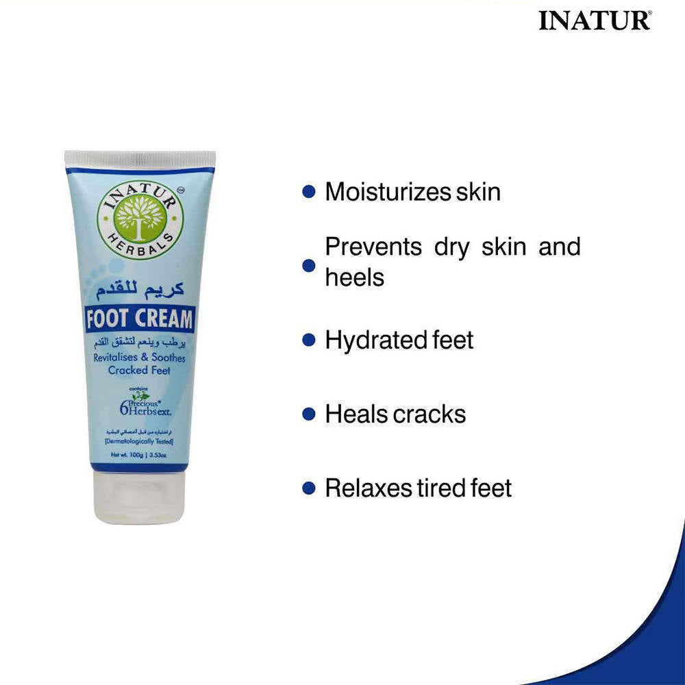 Inatur Foot Cream Revitalises & Soothes Cracked Feet | Grocsy