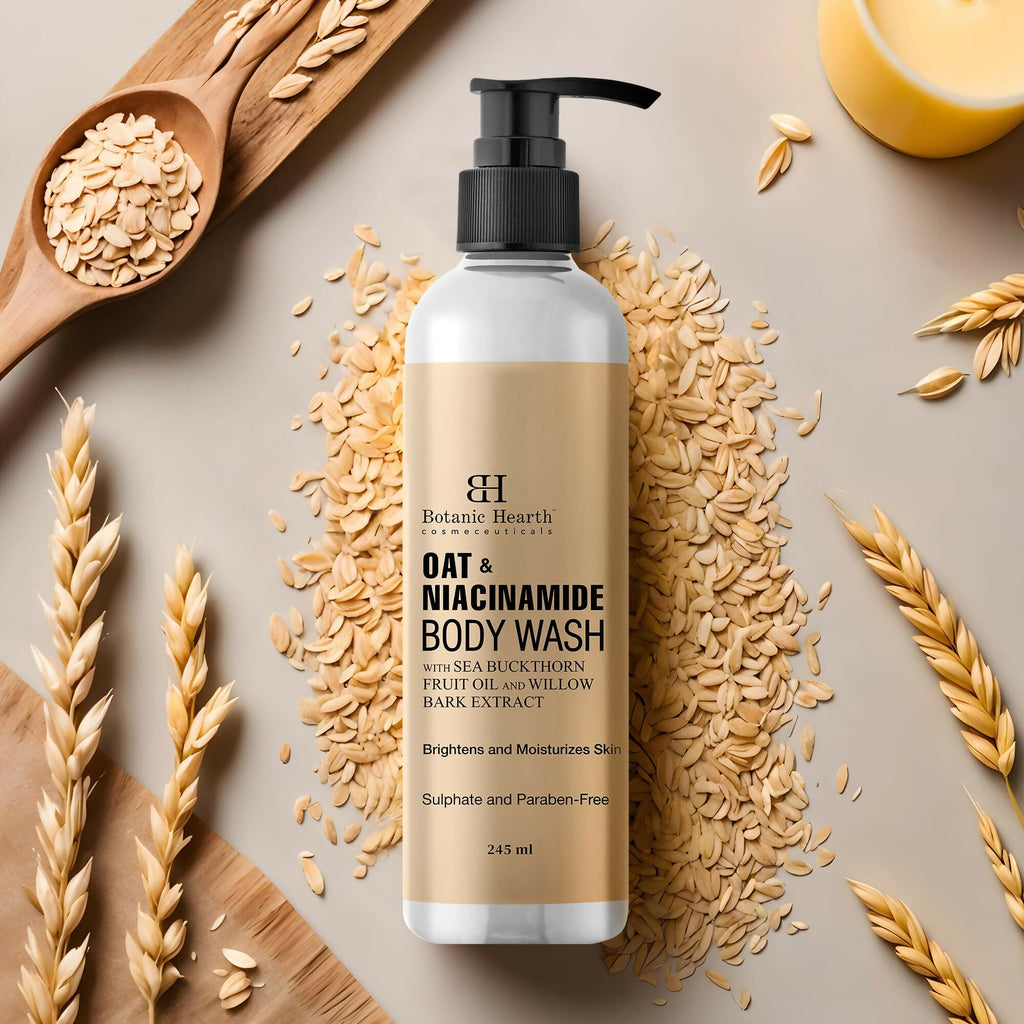 Botanic Hearth Oat & Niacinamide Body Wash Moisturizing & Skin Whitening | Grocsy