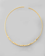 VOJ Gold-Polished Twisted Hasli Necklace | Grocsy