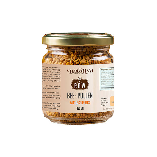 Vantattva Nature's Goodness Raw Bee Pollen Whole Granules | Grocsy