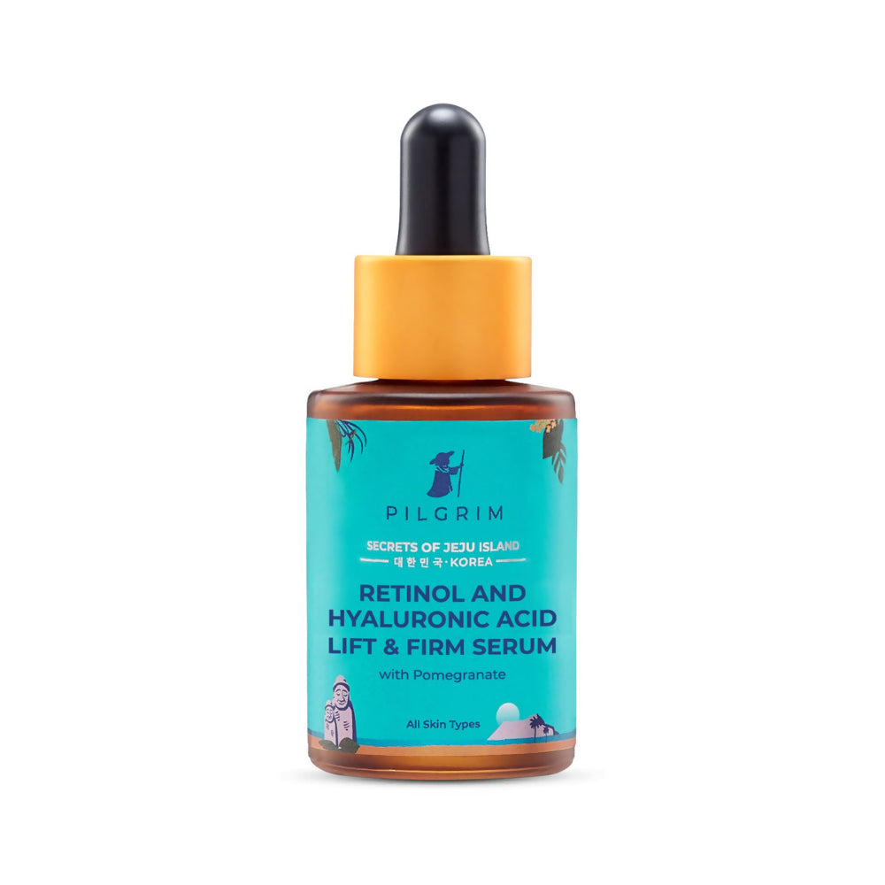 Pilgrim Korean 0.5% Retinol & 1% Hyaluronic Acid Lift & Firm Anti Aging Serum, Reduce Fine Lines & Wrinkles | Grocsy