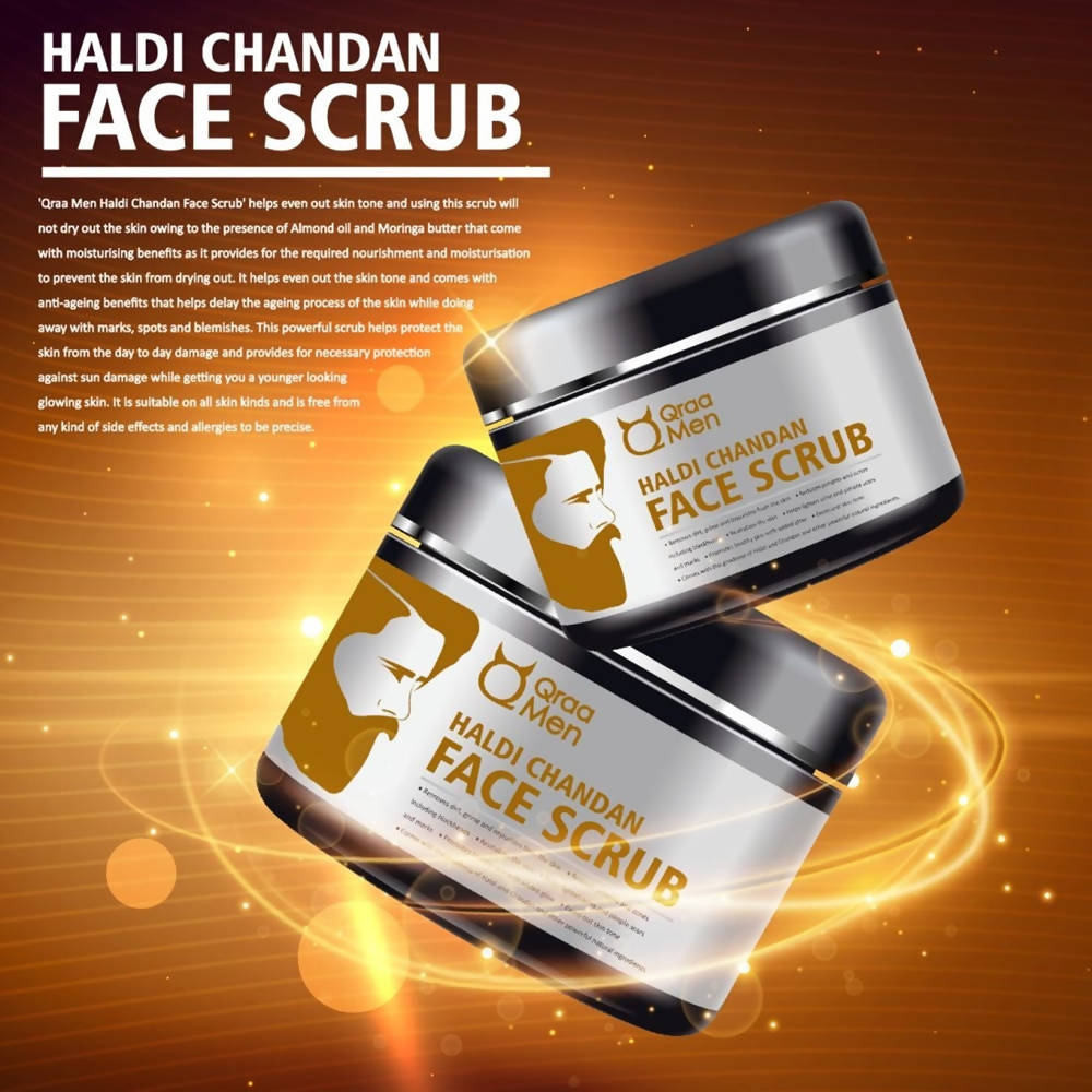 Qraa Men Haldi Chandan Face Scrub | Grocsy