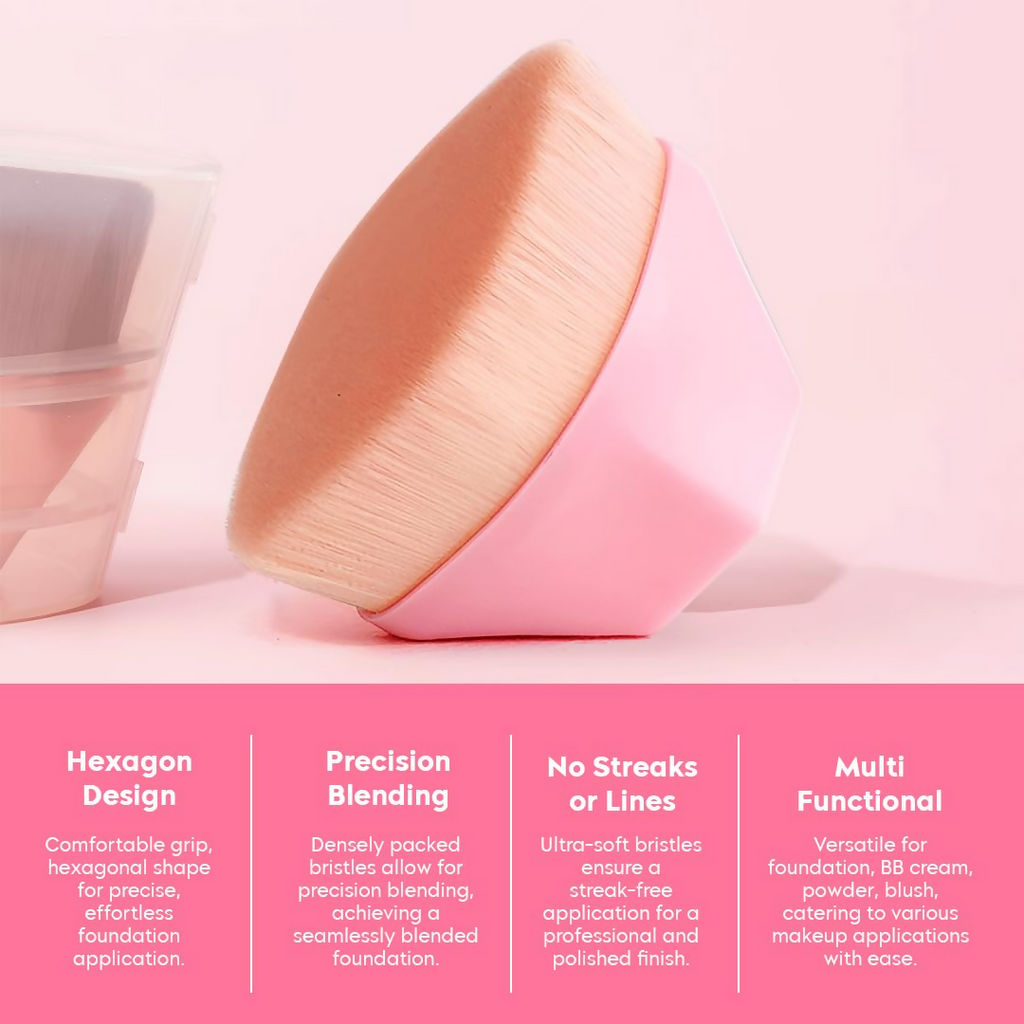 Gleva Foundation Makeup Brush Pink | Grocsy