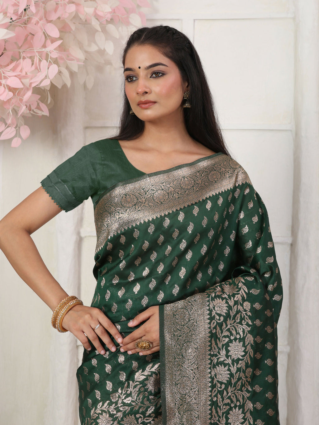 Shree Shyam Fashion Lichi Silk Blue Saree | Grocsy