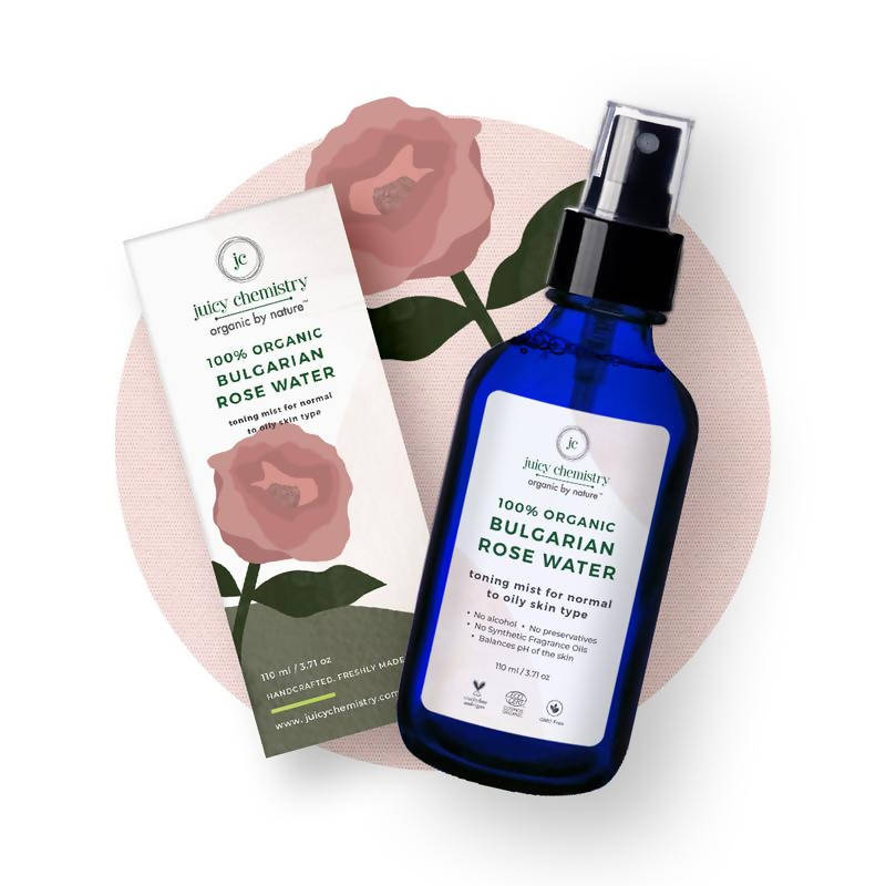 Juicy Chemistry Bulgarian Rose Water Toner for brighter skin | Grocsy