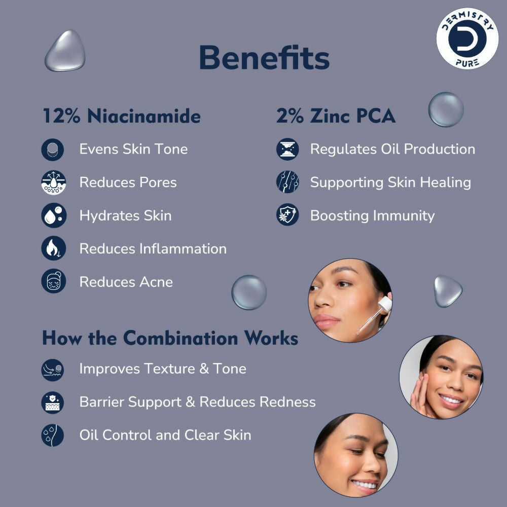 Dermistry Pure 12% Niacinamide 2% Zinc Serum | Grocsy