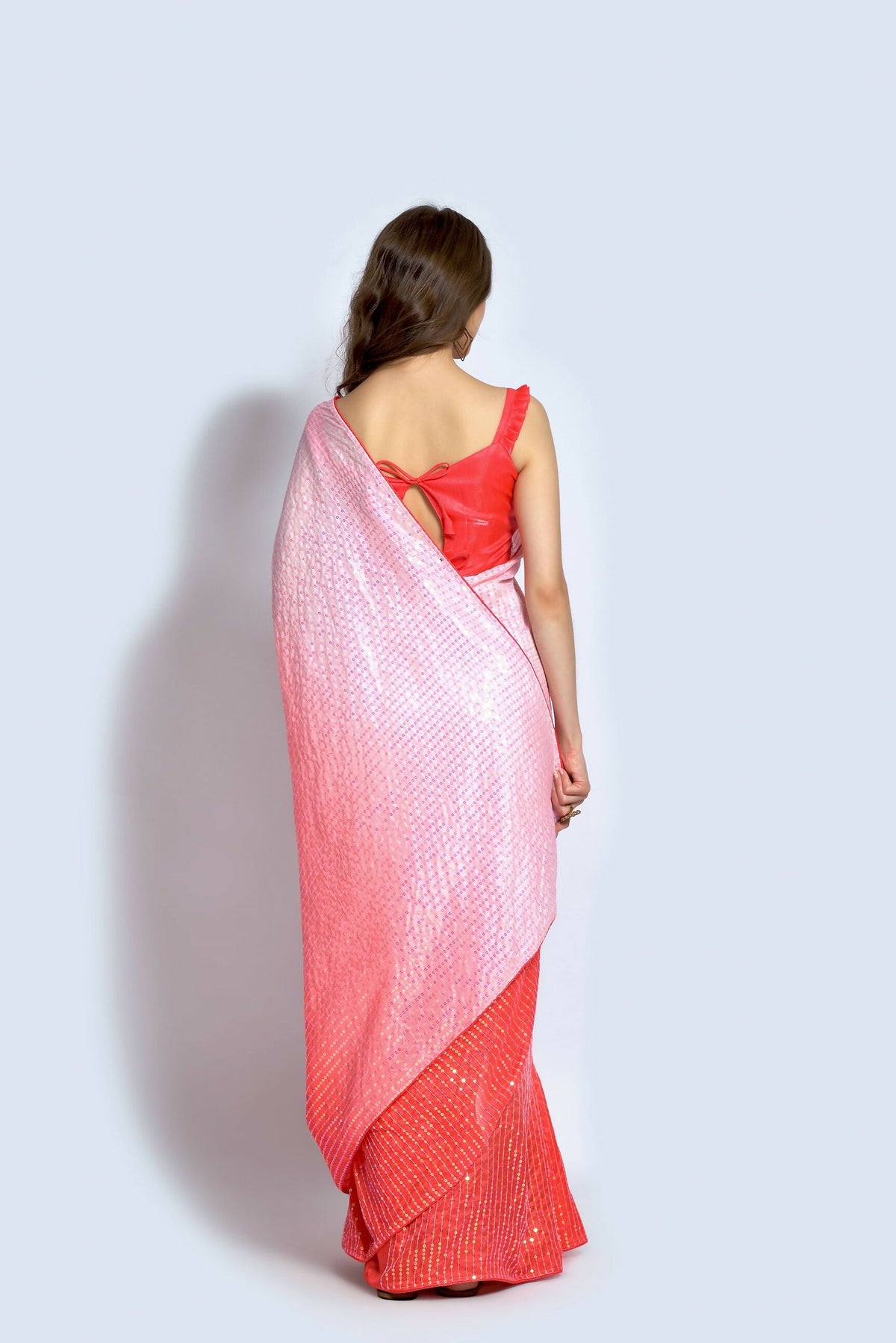 Vegaa Fashion Peach Ichitra Silk Embroidered Party Wear Saree | Grocsy