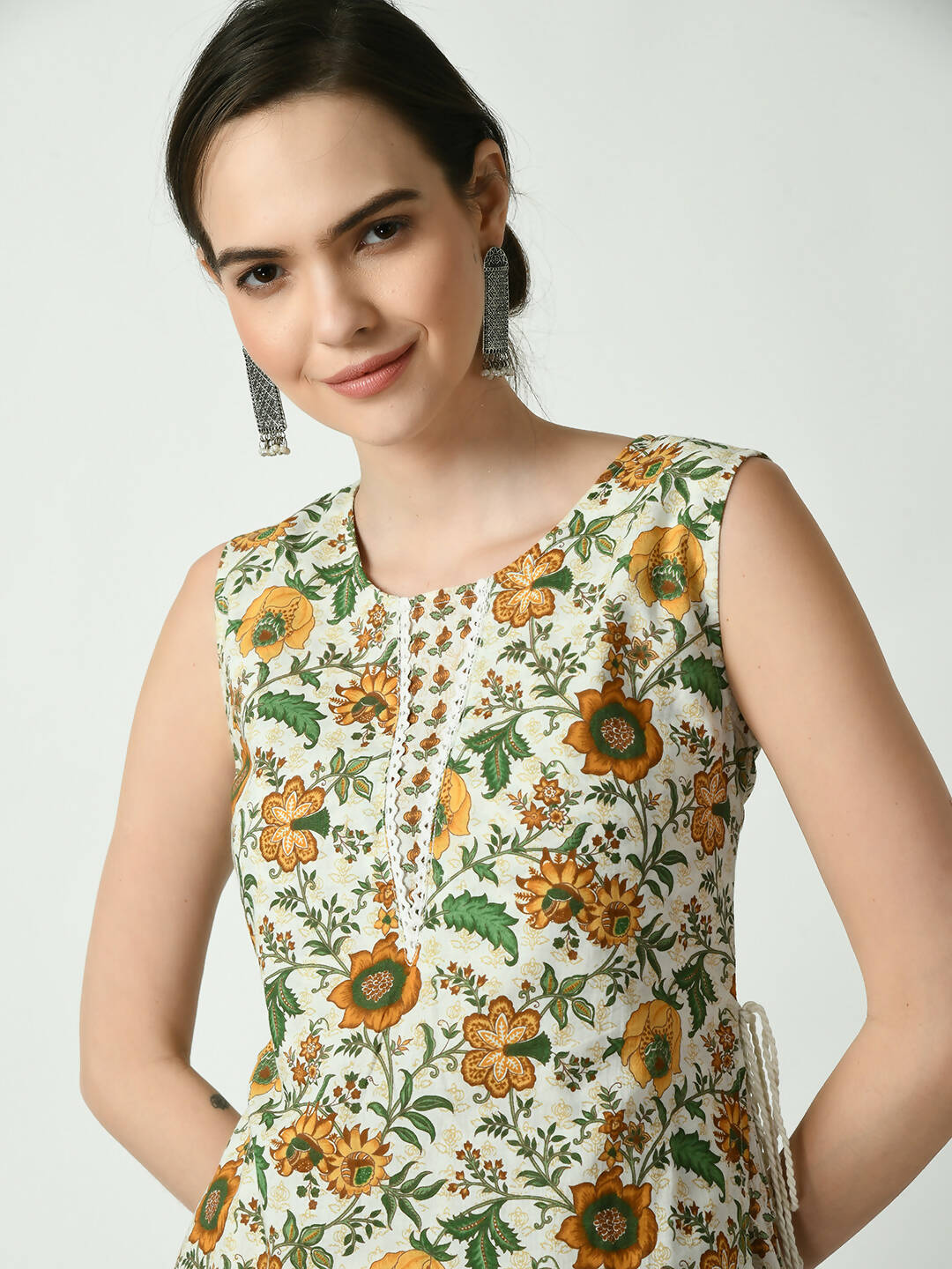 Myshka Women's Multi Floral Printed Gown Dress | Grocsy