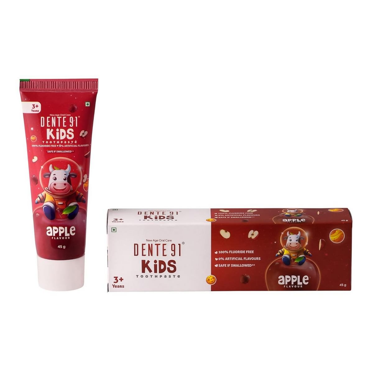 Dente91 Kids Toothpaste Protects Against Dental Caries & Hypersensitivity Fluoride Free Apple Flavour | Grocsy