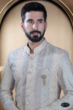 Joban Fashion Men's Cream Base ( Multi-Colour ) Swad Velvet Kurta with Pyjama | Grocsy