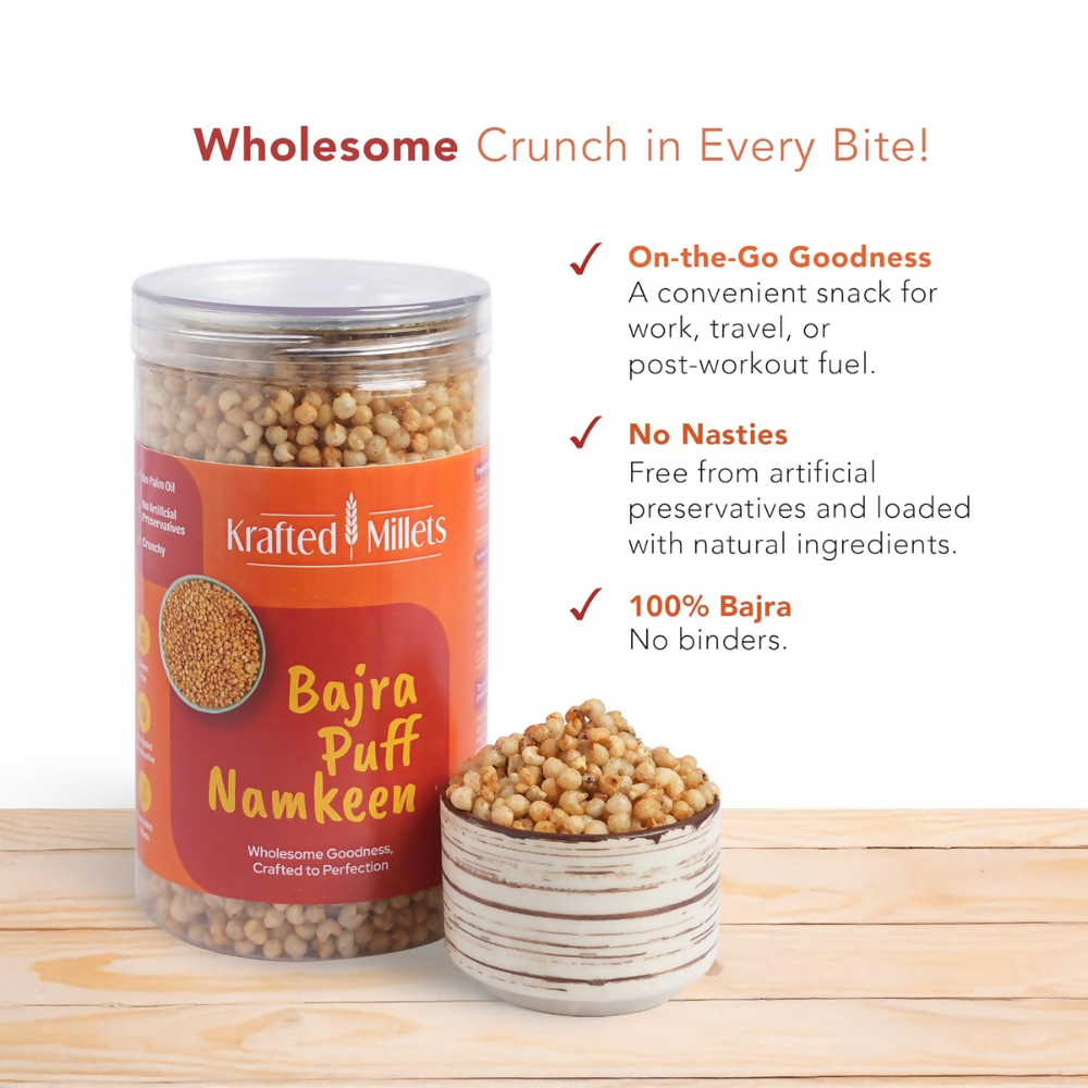 Krafted Millets Bajra Puff Namkeen | Grocsy