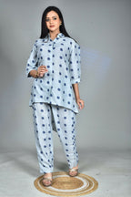 Morchari Digital Print Semi Muslin Co-Ord Set Top & Trouser-Multicolor | Grocsy