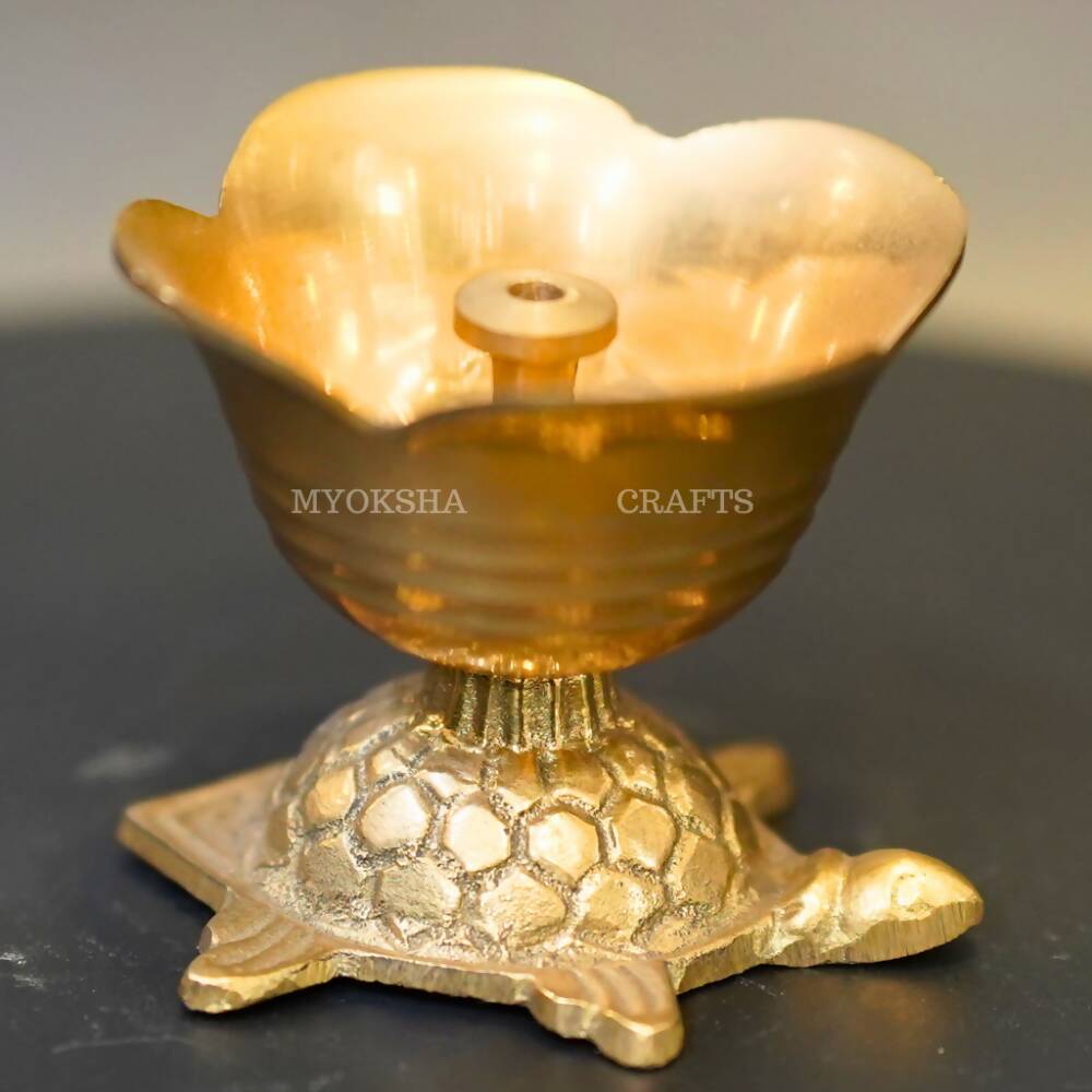 Brass Kurma Flower Diya | Grocsy