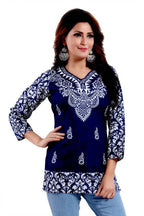 Snehal Creations Digital Print Faux Crepe Short Kurti Tunic | Grocsy